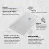 Funzionalità tecniche piatto doccia filo pavimento Karen 80x150 in resina bianco pietra