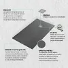 Caratteristiche tecniche piatto doccia ardesia 80x80 resina effetto pietra antracite Karen