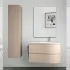 Mobile bagno sospeso 90 Melody cappuccino con vasca decentrata e specchio