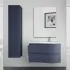 Mobile bagno sospeso 90 Melody blu navy con vasca decentrata e specchio
