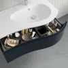 Mobiletto bagno sospeso 90 Melody blu navy con vasca decentrata e specchio