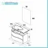 Scheda tecnica mobile bagno sospeso 90 Melody cappuccino completo di vasca e specchio