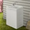 Mobile lavatoio salvaspazio 60x45 bianco con vasca e ripiano interno