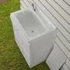 Mobile lavanderia salvaspazio 60x45 bianco con vasca e ripiano interno