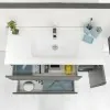Mobile per bagno sospeso 90 cm effetto pietra Oxid con lavandino e specchiera inclusi