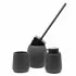 Set 3 accessori bagno da appoggio in ceramica nera con effetto glitter