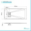 Scheda tecnica piatto doccia 70x170 filo pavimento Agorà in resina bianco pietra
