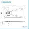 Scheda tecnica piatto doccia in resina 80x100 serie Agorà bianco pietra su misura