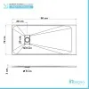 Scheda tecnica piatto doccia 70x90 filo pavimento serie Agorà bianco effetto pietra