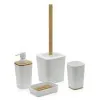 Set completo accessori bagno da appoggio con dettagli in bambù