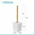 Scheda tecnica portascopino wc da appoggio in finitura bianca opaca con dettagli in bamboo