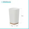 Scheda tecnica dispenser sapone bianco opaco con dettagli in bamboo
