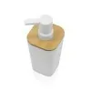 Diffusore sapone con erogatore a pompa in plastica bianca opaca e bamboo