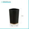 Scheda tecnica dispenser sapone nero opaco con dettagli in bamboo
