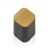 Diffusore sapone con erogatore a pompa in plastica nera opaca e bamboo