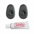 Ganci per bagno in finitura nera Origin Lava completi di colla Safe Fix