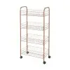 Carrello con ruote e 4 ripiani in acciaio con Polytherm rame Ascona