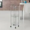 Carrello porta tutto Toronto con ripiani in acciaio rivestito con Polytherm argento