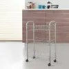 Carrello porta tutto Lugano con ripiani in acciaio rivestito con Polytherm argento