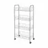 Carrello con ruote e 4 ripiani in acciaio con Polytherm argento Ascona
