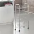 Carrello con rotelle e ripiani in acciaio con Polytherm argento Ascona