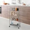 Carrello porta tutto Ascona con ripiani in acciaio rivestito con Polytherm argento