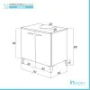Scheda tecnica mobile sotto lavabo bagno 70 cm grigio con 2 ante e piedini cromati