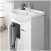 Mobiletto bagno a terra 56 cm bianco lucido completo di lavabo e specchio