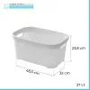 Scheda tecnica cestino portabiancheria moderno in plastica bianca con capienza 27 lt