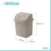Scheda tecnica pattumiera bagno in plastica tortora capienza 5,5 lt con coperchio basculante