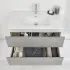 Arredo bagno sospeso Duble da 90 cm grigio industrial completo di lavandino e specchiera