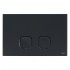 Placca cassetta wc Oli serie Plain in abs nero opaco con finitura soft touch