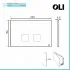 Scheda tecnica placca cassetta wc Oli serie Plain in abs nero opaco con finitura soft touch