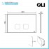 Scheda tecnica placca cassetta wc Oli serie Plain in abs cromo satinato con doppio scarico