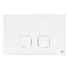 Placca cassetta wc Oli serie Plain in abs bianco con doppio scarico