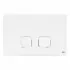 Placca cassetta wc Oli serie Plain in abs bianco con doppio scarico