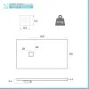 Scheda tecnica piatto doccia in resina 80x140 Arena grigio completo di kit scarico