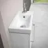 Lavabo con mobile sospeso da 40 cm in rovere bianco completo di specchiera a parete