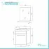 Scheda tecnica arredo bagno sospeso 40 cm rovere fumo con ceramica e specchio a parete inclusi