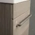 Mobiletto bagno sospeso da 40 cm rovere fumo con maniglia in abs cromo