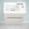 Lavabo con mobile sospeso 40 cm rovere grigio con specchio incluso