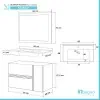 Scheda tecnica mobile bagno effetto eietra beige da 90 cm sospeso