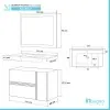 Scheda tecnica mobile bagno sospeso da 110 cm effetto pietra Oxid