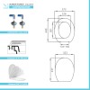 Scheda tecnica copri wc dedicato Incea serie Iside con chiusura ammortizzata e sgancio rapido
