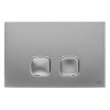 Placca cassetta wc Oli Plain in abs cromo satinato con doppio pulsante di scarico