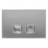Placca cassetta wc Oli Plain in abs cromo satinato con doppio pulsante di scarico