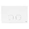 Placchetta scarico wc Oli Plain in abs bianco con doppio pulsante
