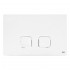 Placchetta scarico wc Oli Plain in abs bianco con doppio pulsante