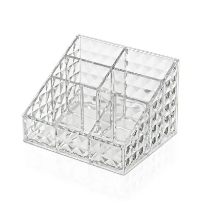 Porta trucchi organizer in plastica trasparente con 7 scomparti