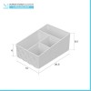 Scheda tecnica organizer porta trucchi e cosmetici in plastica bianca con 4 scomparti
